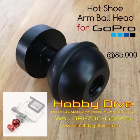 [HD-172] Bracket Hot Shoe Light Arm Ball Head for GoPro Aluminium