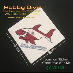 [P-132] Laminating Sticker Shark Scuba Diving