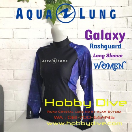 [AL-RG01] AQUA LUNG Galaxy Rashguard Long Sleeve Women Blue Scuba Diving
