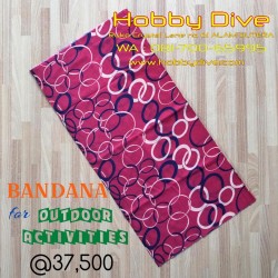 [HD-309] Bandana Multi Scarf Head Band Face Mask Abstract Red