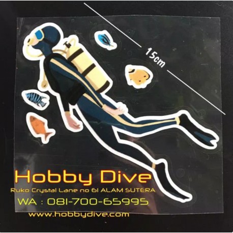 [HD-310] Cutting Sticker Scuba Diver Underwater