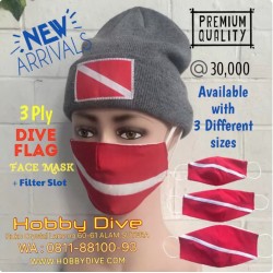 [HD-601 ] Masker Kain Filter Slot 3 Ply Dive Flag