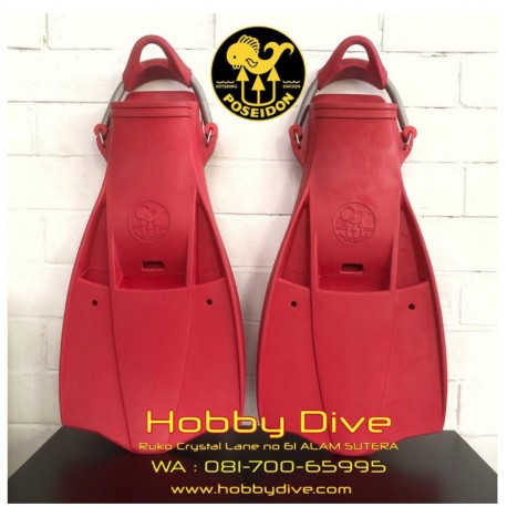 POSEIDON Trident Fin Red Diving Poseidon Dive - Alat Scuba Diving [PSN-0710-06]