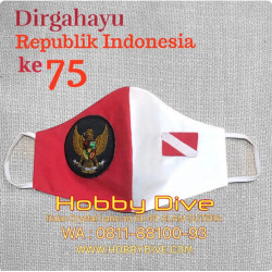 Bendera Merah Putih Masker Kain Garuda Indonesia Dive Flag HD-607