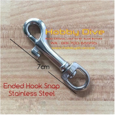 [HD-235] Ended Hook Snap Stainless Steel 70mm Scuba Diving Accessories