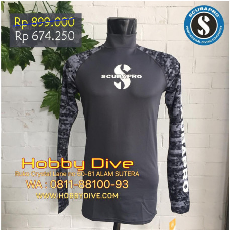 Scubapro Rashguard UPF 50 Long Sleve Camo - Graphite SP-RG09