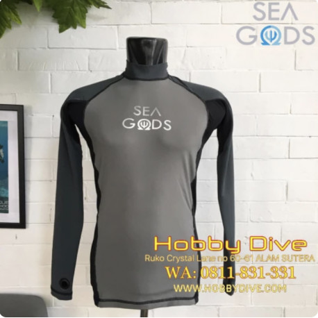 SEA GODS Rashguard Long Sleeve Unisex Stone Grey - Scuba Diving