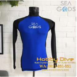 SEA GODS Rashguard Long Sleeve Unisex Blue - Scuba Diving