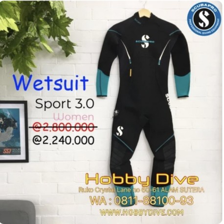 Scubapro Wetsuit Sport 3.0 G2 B-ZIP Women - Diving Snorkeling