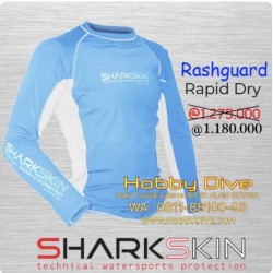 SHARKSKIN Rash Guard Rapid Dry Long Sleeve Blue SS-RG05