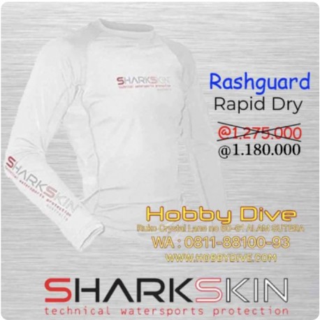 SHARKSKIN Rash Guard Rapid Dry Long Sleeve White Men