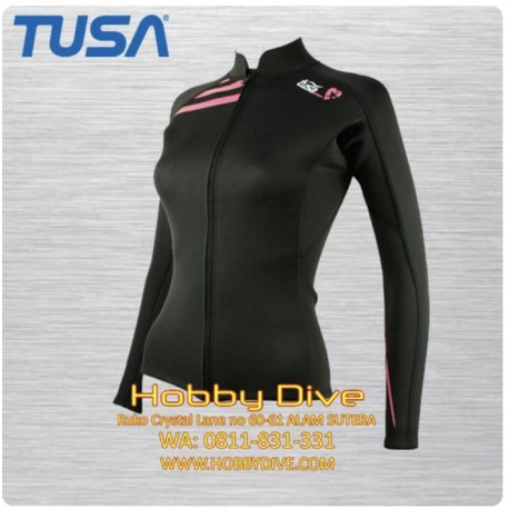 Tusa Wetsuit Top Full Zip Long Sleeve 2mm Women UA5122 - Scuba Diving