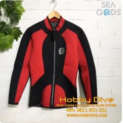 SEA GODS Jacket Long Sleeve Black Red - Scuba Diving