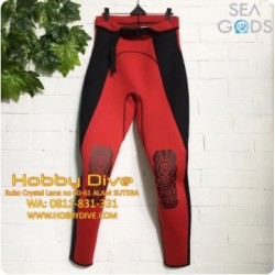 SEA GODS Long Pants Black Red - Scuba Diving