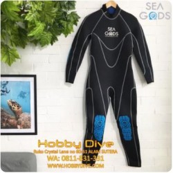 SEA GODS Wetsuit Long 3mm Man Black - Scuba Diving