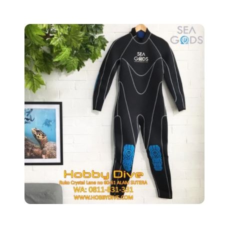 SEA GODS Wetsuit Long 3mm Man Black - Scuba Diving