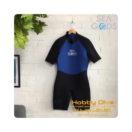 SEA GODS Wetsuit Shorty 3mm Sapphire/ Black - Scuba Diving