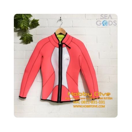 SEA GODS Jacket Long Sleeve Flamingo White - Scuba Diving