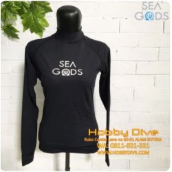 SEA GODS Rashguard Long Sleeve Women Black - Scuba Diving