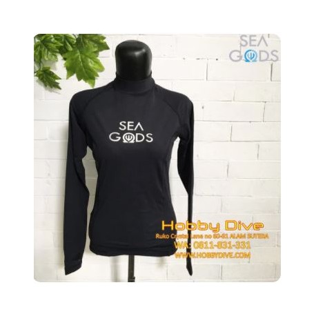 SEA GODS Rashguard Long Sleeve Women Black - Scuba Diving