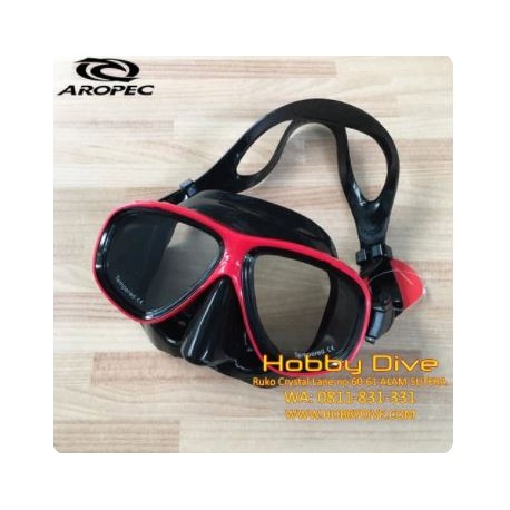 AROPEC Mask Red Black M2CD04 - Scuba Diving Alat Diving