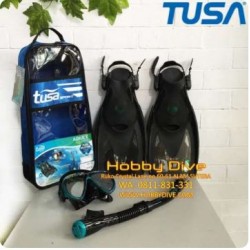 Tusa Powerview Adult Dry Travel Set UP-2521B BKOG - Alat Snorkeling