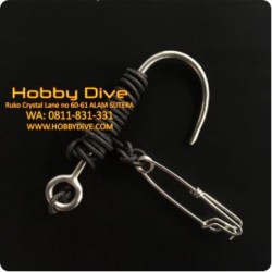 Hook Single Stainless Steel with Long Rope & Carabiner