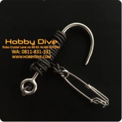 Hook Single Stainless Steel with Long Rope & Carabiner