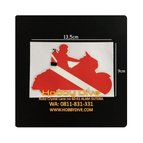 Cutting Sticker Scuba Diving Motorcyle Dive Flag HD-598