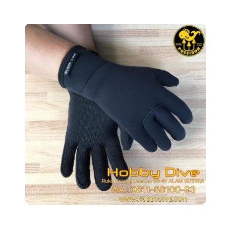 POSEIDON Glove Black Line 1.5mm - Scuba Diving Alat Diving