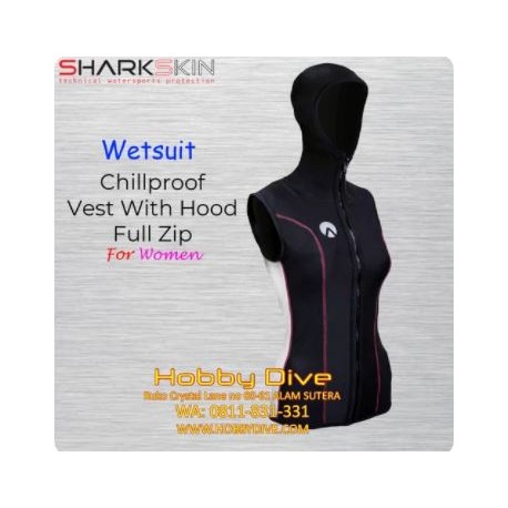 Sharkskin Chillproof Vest With Hood Full Zip Women - Scuba Diving