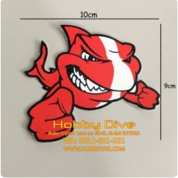 Sticker Anger Shark Dive Flag Accessories Sticker Diving HD-038