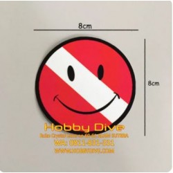 Sticker Smiley Face Dive Flag Accessories Sticker Diving HD-048