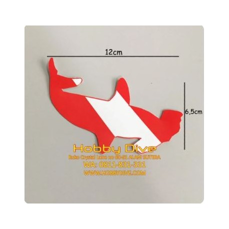 Sticker Hammerhead Dive Flag Accessories Sticker Diving HD-065