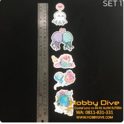 Ocean Animal Cartoon Sticker Nudibranch Seahorse - Scuba Diving HD-082