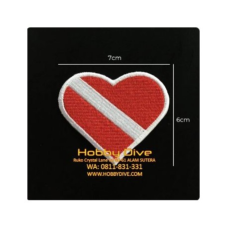 Love Dive Flag Embroidery Patch Iron Scuba Diving HD-352