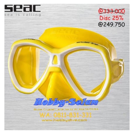 SEAC Mask Maschera Elba MD S/YE Giallo - Scuba Diving Alat Diving
