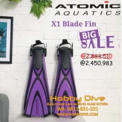 Atomic Fin X1 Blade Fin - Purple Scuba Diving Alat Diving