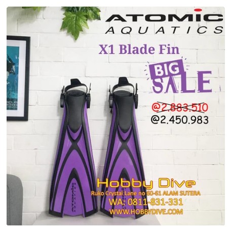 Atomic Fin X1 Blade Fin - Purple Scuba Diving Alat Diving