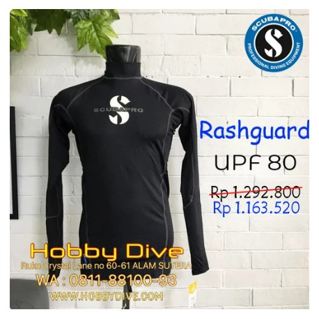 Scubapro Rashguard T-Flex Black UPF80 - Scuba Diving SP-RG18