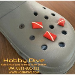JIBBITZ CHARMS Dive Flag For Crocs Scuba Diving Accessories HD-395