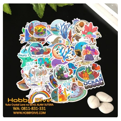 Sticker Collection Ocean Animal Shark Turtle Coral HD-397