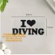 Diving Sticker I Love Scuba Diving Scuba Diving Accessories HD-326
