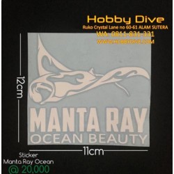 [P-129] Cutting Sticker Manta Ray Scuba Diving