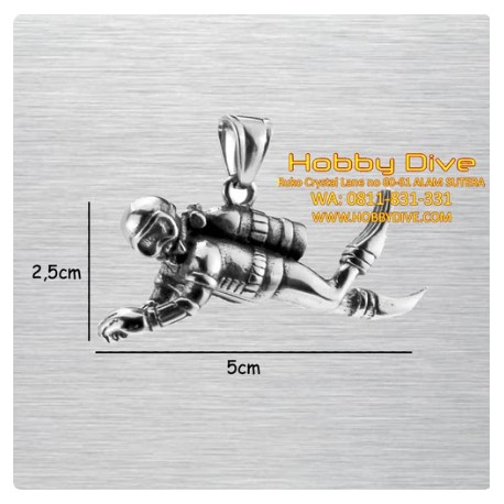 Stainless Steel 3D Diver Liontin Pendants Scuba Diving HD-424