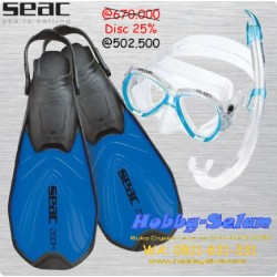 SEAC Snorkeling Set Tris Zoom S/KL Blue - Scuba Diving Alat Diving