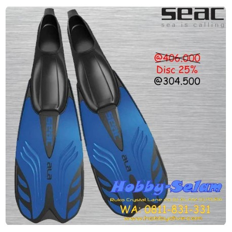 SEAC Fins Full Foot Ala Blue Metal - Scuba Diving Alat Snorkeling