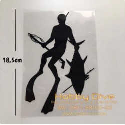 Cutting Sticker Free Dive Spear Fishing Black HD-329