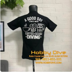 Diving T Shirt Coffee and Scuba Diving T-Shirt HD-566B