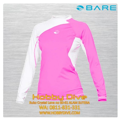 Bare Rashguard Long Sleeve Watershirt Women Pink - Scuba Diving